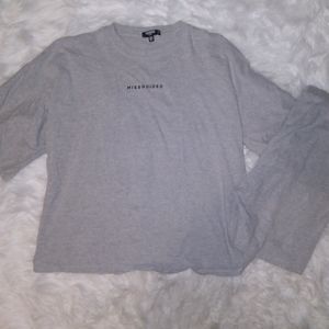 Grey Missguided/ Playboy Shirt & Biker Short Set